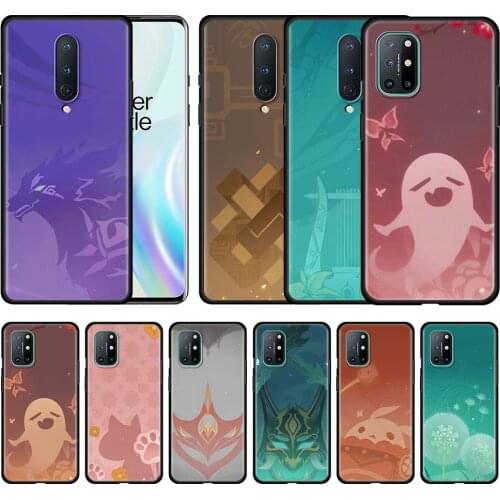 Genshin Impact Icon Case For OnePlus 8 Nord 5G 8T 7 9 Pro N10 N100 9R OnePlus Z Black Movil Phone Cover Shell 7T 6T 6 Funda Sac