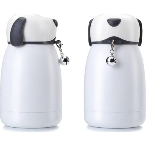 300ml Travel Coffee Cup Thermos Water Bottle Cute Dog Stainless Steel Vacuum insulated Mugs