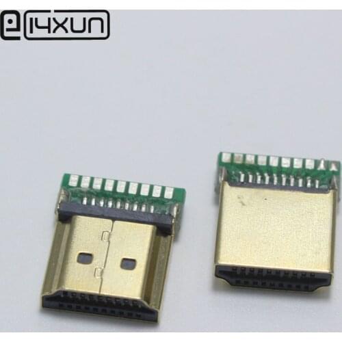 EClyxun 1pcs Gold-plated HDMI Type A Standard Male Plug with PCB Board 19Pin HDMI Connector (1.4)