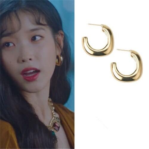 C shape DEL LUNA Hotel IU Korean dramas TV New Fashion Eardrop Elegant For Women Earrings pendientes brincos ornament