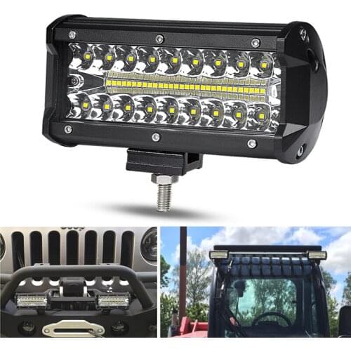 7 Inch Work Light 150W LED Driving Lamp Triple Rows Combo Light M8 Bolt 6000K White Light For Car Offroad Motorcycle ATV UTV