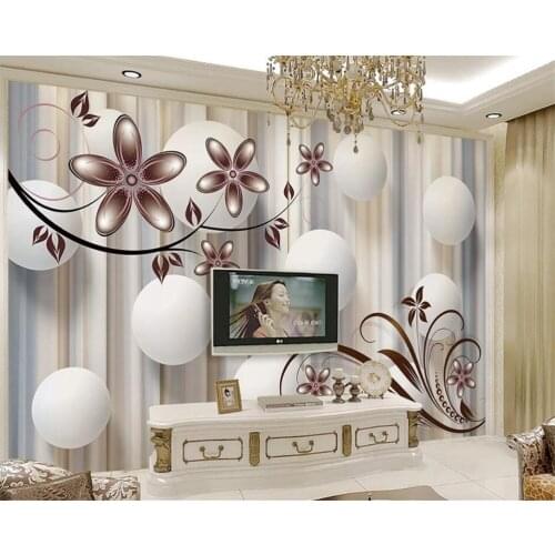 Customized wallpaper 3d mural modern fashion sense three-dimensional ball flower TV background wall living room decoration обои