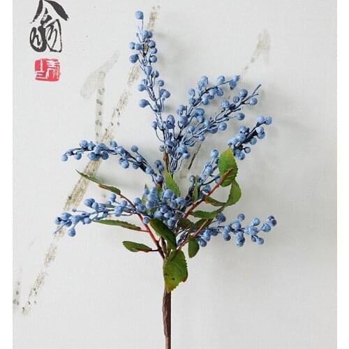 Artificial flower plant fake flower small berry fruits grass plant wedding home shop decor