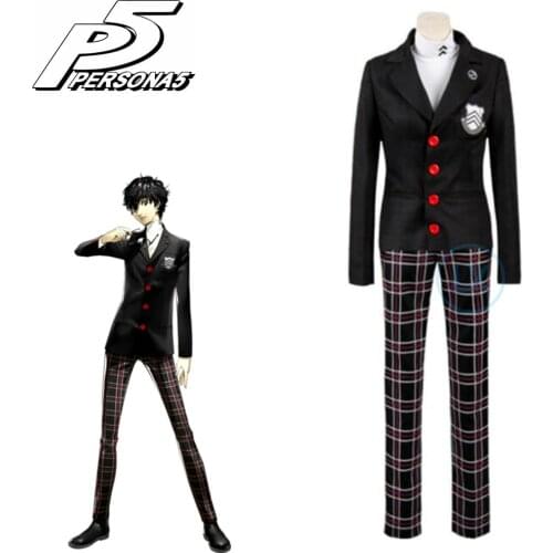 Game Persona 5 Akira Kurusu Cosplay Costume P5 Ren Amamiya Full Set School Uniform Mens Suits Halloween Unisex Blazer Outfit