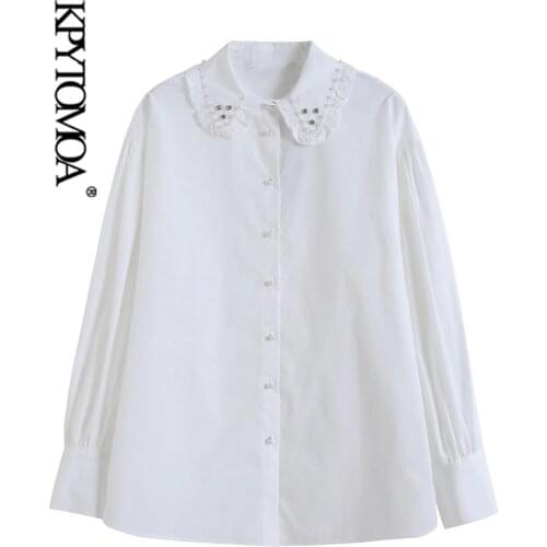 Женские белые рубашки KPYTOMOA China At AliExpress