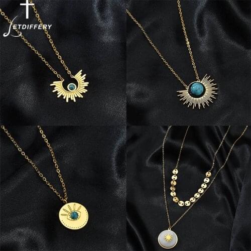 Letdiffery 2020 New High Quality Bohemian Style Gold Color Pendant Classic Chaine Necklaces For Women Party Vacation Jewelry