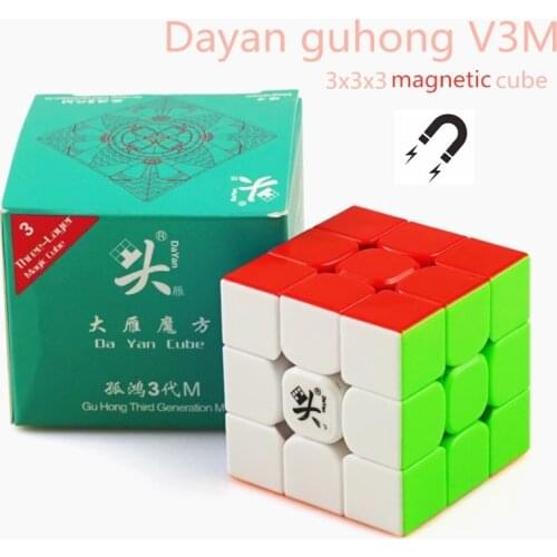 Fast Shipping Dayan guhong V3 M Magnetic 3*3 Cube speed Cubo Magico 3x3x3 Magnetic cube dayan V3M cube Educational toys for boys