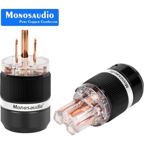 Monosaudio M101/F101 Pure Copper US Power Plug US Version AC Power Plug Connector HiFi Mains Power Plug Connector Pure Copper