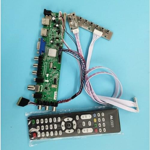 Kit for N156B6-L0B remote Signal digital VGA AV DVB-T DVB-T2 40pin LVDS USB HDMI LED TV controller board 15.6" 1366X768