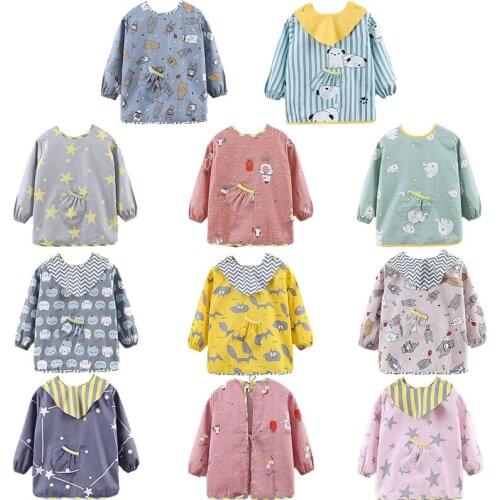 Waterproof Baby Bibs Autumn Winter Infant Burp Cloths Lace Long Sleeve Feeding Childrens Drawing Clothing Baby Princess Skirt