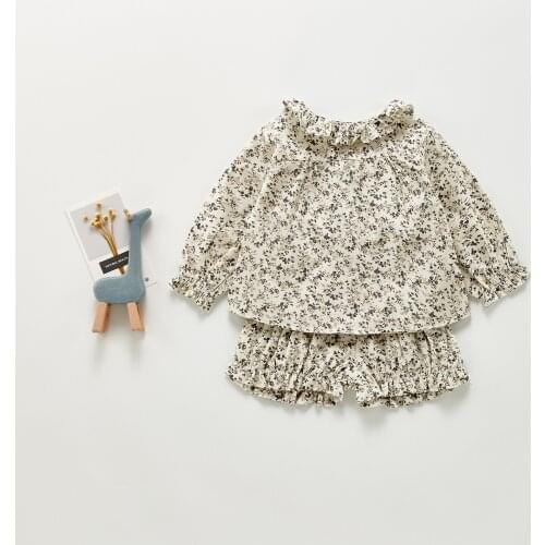 2021 New Baby Girl Clothes Set Infant Floral Long Sleeve Tops + Shorts 2pcs Cute Girl Cotton Set Princess Children Clothing Set