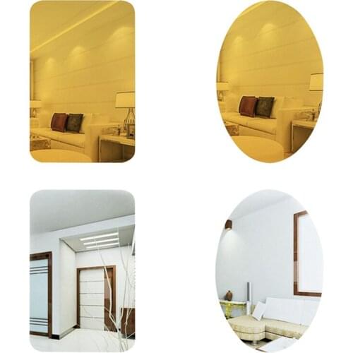 New Dressing mirror wall sticker Mirror Wall Sticker Oval Self Adhesive Room Decor Stick On Art Decor