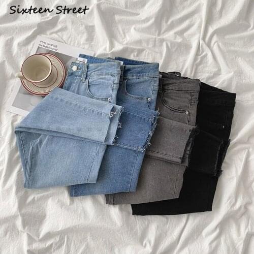 Skinny Jeans Woman Light Blue Korean Style High Waist Slim Pencil Y2k Pants Vintage Jeans Woman High Waist High Quality New 2021