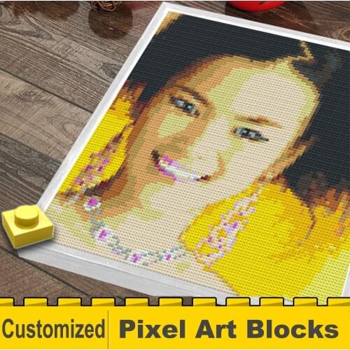 Customized Design 50x50 dots 40x40 cm Pixel Art Building Blocks MOC Set Mosaic Painting Private DIY Brick Creative Birthday Gift