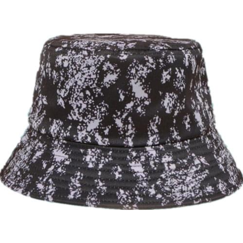 Print Cotton Bucket Hat Fisherman Hat Outdoor Travel Hat Sun Cap Hats for Men and Women 110