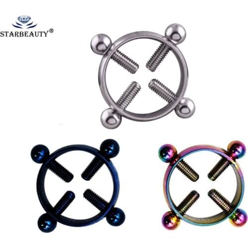Punk Adjustble Size Nipple Piercing Bar Rings 316L Surgical Steel Nipple Barbell Piercing Nombril Bar Body Jewelry Piercing