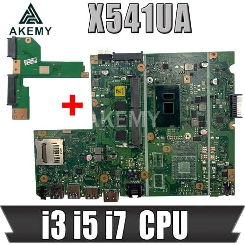 Akemy free HDD board For Asus X541UJ X541UV X541UVK X541UQ X541UQK X541UA X541UAK X541U Laptop motherboard mainboard i3 i5 i7