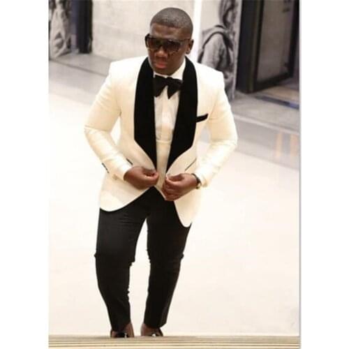 Groom Dress Formal Men Suit Wear White/Black/Red Wedding Blazer Prom Tuxedos Mens suits 3 piece set (jacket+pants+vest)