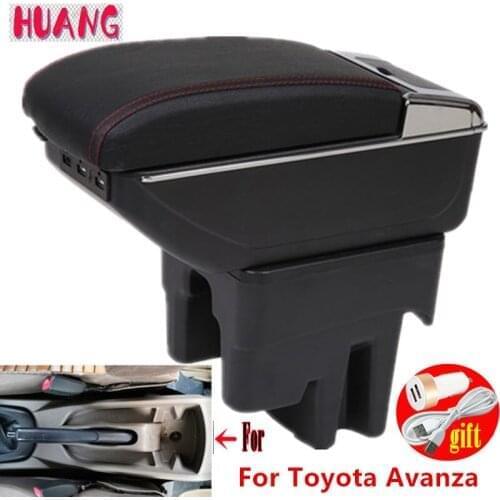 For Toyota Avanza Armrest Box Center Console Modification Accessories Double Raised Cup Holder Ashtray Large Space USB Interface