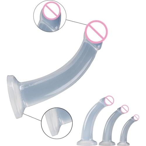 Erotic Jelly Dildo Realistic Adult Toys Soft Strapon Artificial Penis Suction Cup Large Dildo Bullet Vibrator Sex Toys for Woman