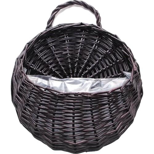 Hand Made Rieten Rotan Vas Muur Decor Opslag Container Mand Voor Tuin