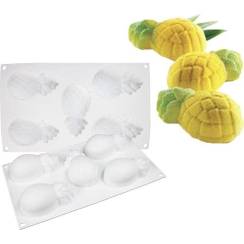 5 Pineapple Fruit Mousse Cake Silicone Mold Baking DIY Pastry Baking Form Tray Cake Decorating Tool for Wholesale Drop Shipping