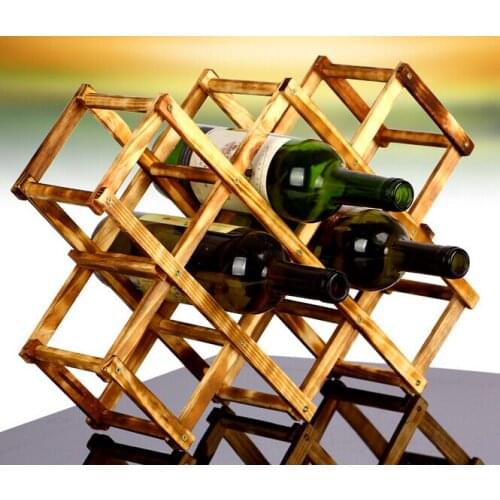 1PC Solid Wood Folding Wine Racks Foldable Wine Stand Wooden Wine Holder Wine Racks Kitchen Bar Display Shelf EJB 2043