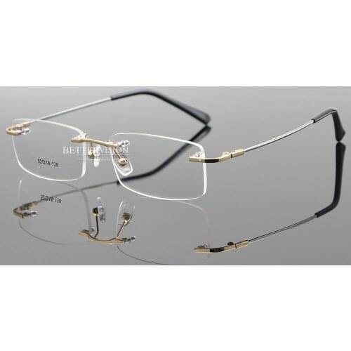 Memory Titanium Flexible Rimless Eyeglass Frames Light Rx able myopia Men Women Glasses