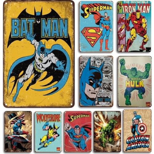 Vintage Comic Poster Metal Sign Personalized Children Room Decoration Retro Kids Babyroom Wall Sticker Cartoon Metal Plates