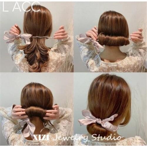 Korean Fashion Women Girls Hairpin Bun Hairstyle Knot Flower Hair Maker Tools hair Ornament Headband accessories