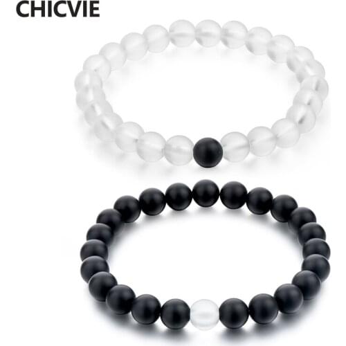 CHICVIE Ethnic Style Natural Stone Beads Bracelet For Women Lovers Jewelry Classic Distance Bracelets Christmas Gift SBR160305