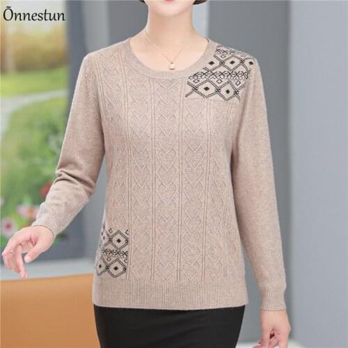 Geometry Sweater Women New Autumn Winter O Neck Pullover Long Sleeve Top Femme Women Clothing Sweaters For Women