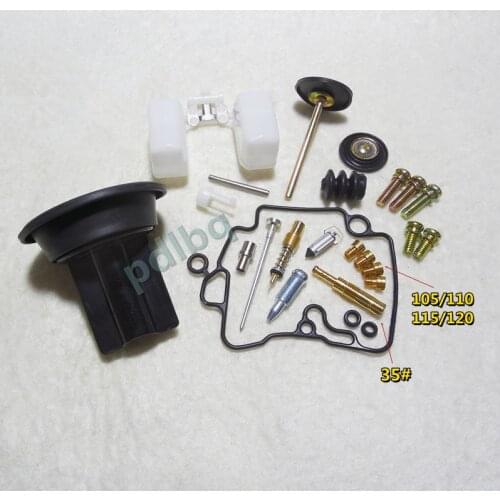 1 set $15.49)KT CVK24 With acceleration pump carburetor Repair kit include diaphragm plunger assembly With 4MM thread main jet