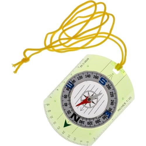 1 Piece Outdoor Camping Directional Cross-country Race Hiking Special Compass Baseplate Ruler Map Scale Compass Night Bussola