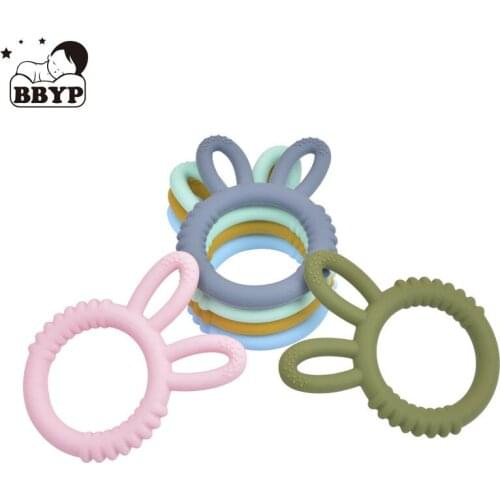 5pcs BPA Free Rabbit Silicone Baby Teether Rodent Baby Teething Toys Chewable Animal Shape Baby Products Nursing Gifts