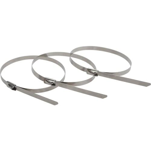 Stainless Steel Cable Twist Tie Multi-Purpose Locking Cable Metal Tie 8mm Lock Metal Zip-Exhaust Wrap Coated Cable Tie 50pcs