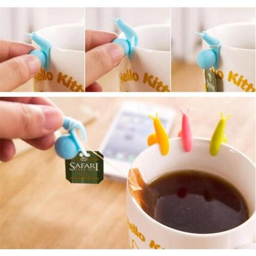 6pcs/lot Snails Wine Glass Labels Silicone Tea Mug Cup of Tea Bag Glass Markers Drinking Label Glasses Marker