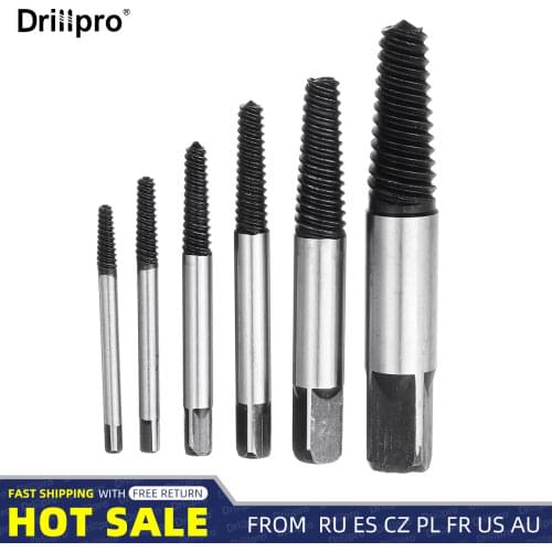 6Pcs/set Steel Damaged Screw Extractor Drill Bit Broken Speed Out Guide Set Broken Bolt Remover Easy Out Tool Accessories