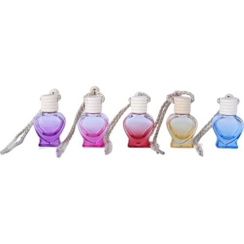 8ml Perfume Pendant Hanging Bottle Essential Oils Diffuser Refillable Points Bottling Fashion Shaped Glass Perfume Bottle 25pcs