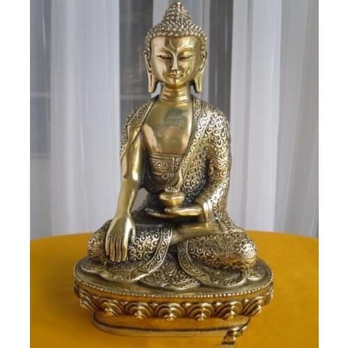 Antique bronze Pure Copper Metal Crafts Tibet Tibetan Buddhis Shakyamuni Bronze Buddha Statue