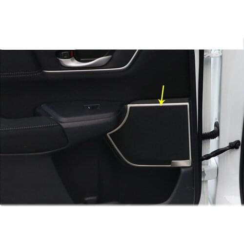 Car Door Detector Stick Stainless Steel Inside Audio Speak Sound Ring Circle Trim 4pcs For Honda CRV CR-V 2017 2018 2019 2020