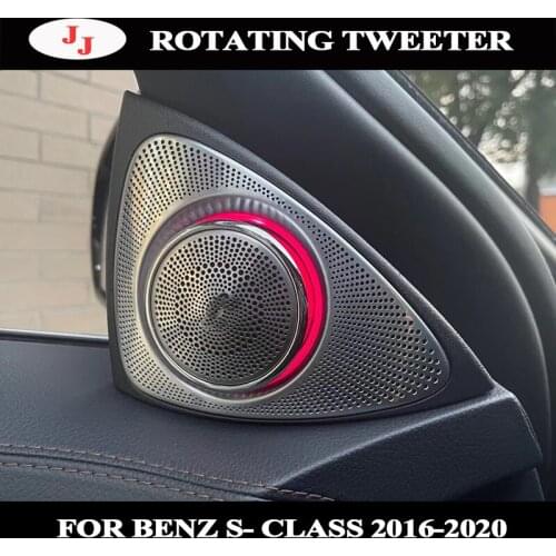 Car Rotating Tweeter Ambient Light For Mercedes Benz S Class W222 7/64 Colors Left Right Door Side Treble Speakers speaker cover