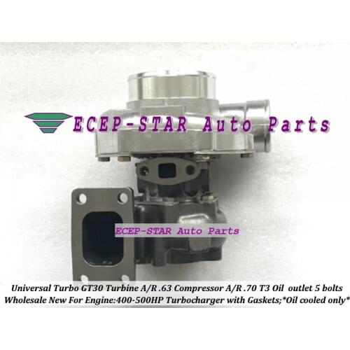 Free Ship Universal Turbo Oil cooled only Turbocharger GT30 Turbine A/R .63 Compressor A/R .70 T3 outlet 5 bolts 400HP-500HP