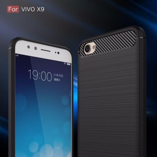 Smartphone cases for ViVO X9,100pcs/lot,Luxury carbon Fiber rugged armor TPU protective back cover for VIVO X9,free shipping