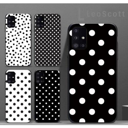 Black And White Polka Dot Phone Case For Samsung S6 S7 edge S8 S9 S10 e plus A10 A50 A70 note8 J7 2017
