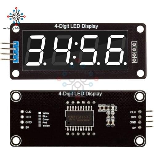 4-Digit Digital LED 0.56 Display Tube TM1637 Decimal 7 Segments Clock Double Dots Module 0.56 inch Display For Arduino 5 Colors