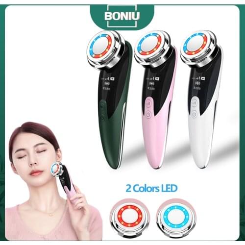EMS Face Massager LED Skin Rejuvenation Mesotherapy Facial Lifting Beauty Vibration Wrinkle Removal Anti Aging Radio Frequency