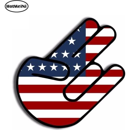 HotMeiNi 13cm x 13cm Vinyl Stickers AMERICAN Shocker Hand USA FLAG JDM Auto Moto Car Tuning Decal Graphic DIY Car Stickers