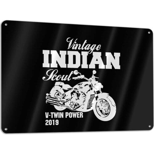 Indian Vintage Motorcycle. Poster Funny Art Decor Vintage Aluminum Retro Metal Tin Sign Painting Decorative Signs 20x30cm