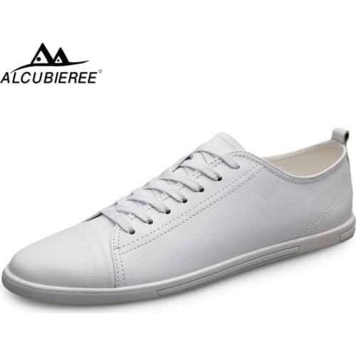 ALCUBIEREE Spring Breathable Mens Casual Shoes Lightweight Skateboarding Shoes for Male Fashion Lace-up Sneakers Flat Footwear